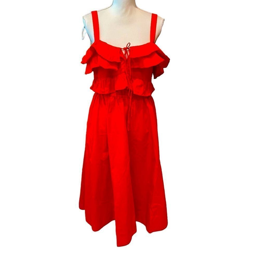 Jason Wu Ruffle Midi Dress Size 14 - Picture 4 of 11